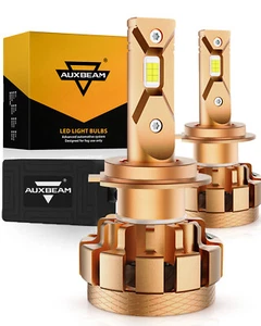 AUXBEAM H7 LED Headlight Bulbs High/Low Beam 6000K 18000LM Super Bright CANbus - Picture 1 of 12