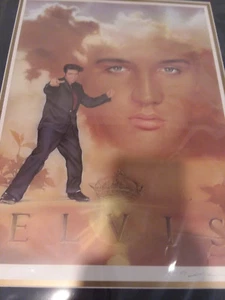 Neu Elvis der König Litho signiert Nate Girgio Echtheitszertifikat Goldrahmen Graceland - Bild 1 von 8