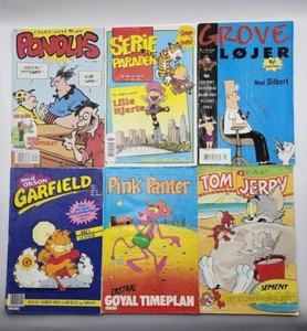 Lot of 6 Comic Books Norwegian Garfield Pink Panther Dilbert Calvin & Hobbs - Picture 1 of 24