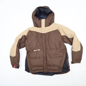 BONFIRE STROBE Brown DOWN Snowboard Ski Jacket Coat Parka Youth L - Picture 1 of 12