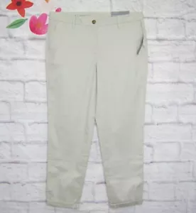 Talbots Girlfriend Chino Pants Ankle Relaxed Leg Mid Rise Beige Size 8 New! - Picture 1 of 12