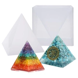 Large Silicone Pyramid Resin Mold for DIY Jewelry Casting Crafts Home Decor - Picture 1 of 7