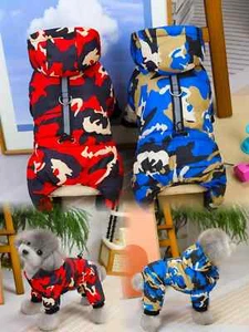 Camouflage Dogs Cat Winter Warm Jumpsuit Puppy Windproof Jacket Yorkshire - Picture 1 of 13