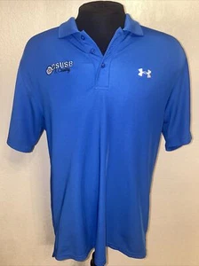 Under Armour CSUSB X Country Polo Shirt Medium Blue Cody the Coyote Cal State - Picture 1 of 16