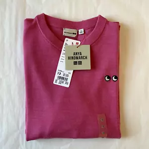 UNIQLO X ANYA HINDMARCH KIDS 100% Merino Crew Neck Jumper 👀 Pink - 13 Years - Picture 1 of 8