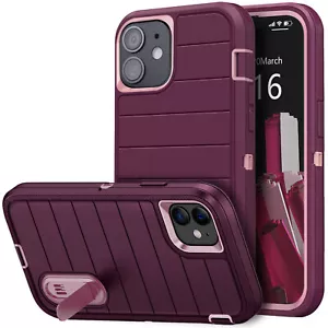 Funda rígida resistente púrpura/rosa para iPhone 11 resistente a prueba de golpes con soporte - Imagen 1 de 22