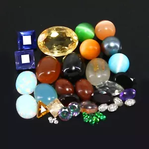 Certificado Diamante Natural Montana Zafiro Turmalina Cornalina 46 Piezas Lot... - Imagen 1 de 5