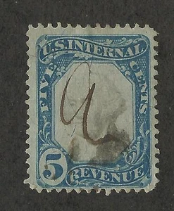 US R107 @(1871) 5c, Fine Used EFO: Color Shift, Sunken Head - Picture 1 of 1