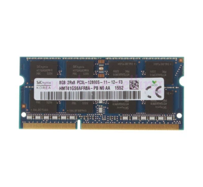 8GB RAM SK Hynix 2RX8 PC3L-12800S DDR3L 1600 Mhz 1.35V NON-ECC Laptop-Speicher - Bild 1 von 4