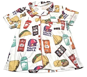 Lindo! Conjunto de pijama para mujer Taco Bell pantalones cortos y manga corta talla mediana - Imagen 1 de 19