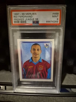 RIO FERDINAND - ROOKIE Merlin 1998 Premier League Rookie Sticker #468 PSA 9 RARE - Image 1 of 4