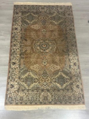 Schöner Kaschmir Orient Teppich Perser Teppich 223 cm x 138 cm Braun Beige 60014 - Bild 1 von 4