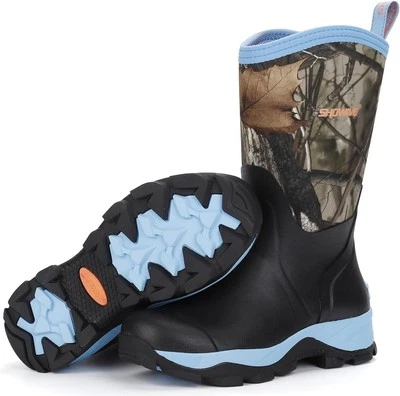 Showave Women's Rubber Hunting Boots Mid Calf Waterproof Rain Boot Insulated...  - Image 1 of 4