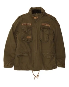BRANDIT Mens Graphic Military Jacket UK 40 Large Green Polyester CL06 - Picture 1 of 3