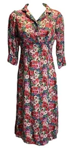 Cath Kidston schönes rosa Blumen Kragen Fit and Flare "Tee Kleid" Größe 10 - Bild 1 von 12
