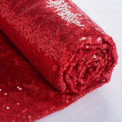 3 Feet 1 Yard Red Sequin Fabric, by The Yard, Tablecloth, Linen, Xmas Decor - Image 1 of 4