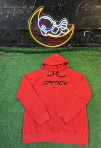 Spyder Activewear Hoodie Mens size L Large Red Pullover Sweatshirt Long Sleeve - Picture 1 of 5