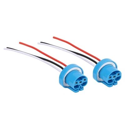 ˘Pair 9007 Female Socket Harness Headlight Fog Light For 9004 HB1 HB5 Bulbs - Image 1 of 4