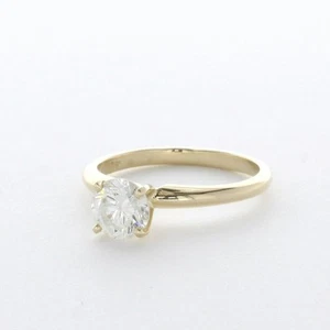 1.3CT LAB-CREATED DIAMOND E/VS2 ROUND CUT 18K YELLOW GOLD CLASSIC SOLITAIRE RING - Picture 1 of 3