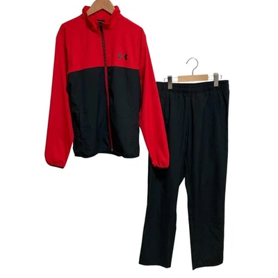 Conjunto de blusa y pantalones con cremallera UNDER ARMOUR a juego, talla M, rojo y negro para hombre USADOS Foto 1 de 4