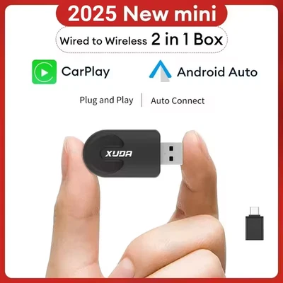 2-in-1 Wireless CarPlay & Android Auto Adapter USB Plug & Play für iPhone DE - Bild 1 von 4