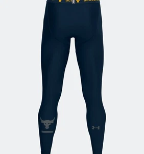Men's Under Armour Project Rock Heatgear Leggings Navy Size Medium - Picture 1 of 5