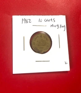 1982 Hong Kong 10 Cent coin - Nice World Coin !!! - Picture 1 of 2