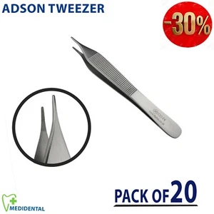 Pinzas quirúrgicas Adson dentadas sin dentar 12 cm paquete de 20 - Imagen 1 de 4