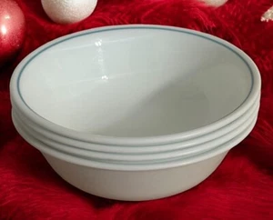 (Set of 4) Corelle Blue Heather Cereal Bowls (Slate Blue Ring) EUC - Picture 1 of 3