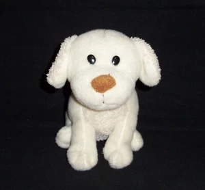 8" Animal Adventure Cream Puppy Dog Plush Green Satin Collar Stuffed 2015 Toy - Picture 1 of 2