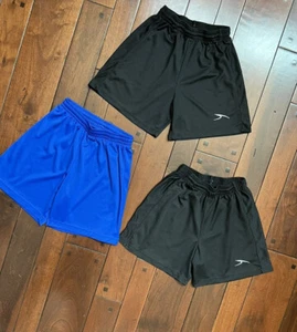 Kids Soccer Shorts 10-12 M/L Black Blue Gym Running Lot Dri Fit UNISEX 3prs - Picture 1 of 10
