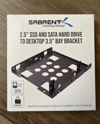 NEW Sabrent 2.5 SSD & SATA Hard Drive to Desktop 3.5 Bay Bracket Kit BK-HDDH - Image 1 of 3