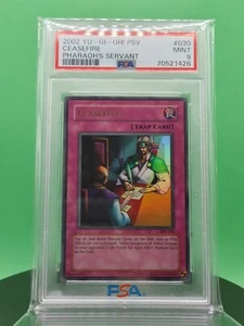 PSA 9 Ceasefire PSV-030 Trap Card Ultra Rare 2002 English Yu-Gi-OH! TCG - Picture 1 of 4