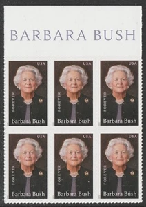 US 6022 Barbara Bush F header block 6 MNH 2025 - Picture 1 of 1