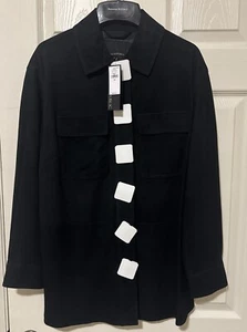 BANANA REPUBLIC XL 100% Suede Shirt Jacket XL Black #755456 NWT $498 - Picture 1 of 3