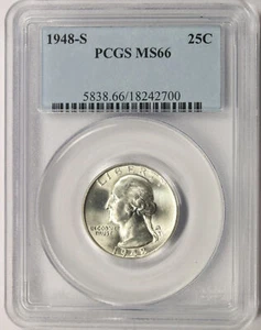 1948-S 25c Washington Quarter PCGS MS66 - Picture 1 of 4