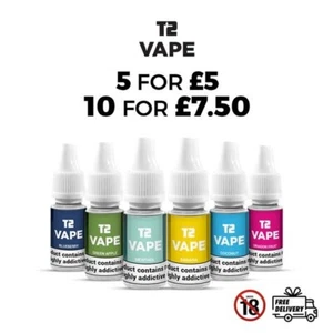 T2 Cheap 10ml E-Liquid 0mg 3mg 6mg 9mg 12mg 18mg Vape Juice 50VG/50PG E-Liq - Picture 1 of 1