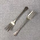The Pan Coast Hotel Forks w/ Hammered Handles Silver Plate  - Lot of 2