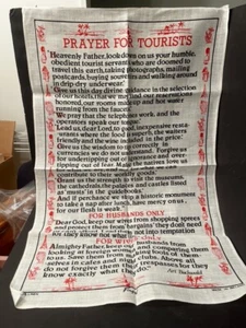Vintage Irish Linen Fingal "Prayer for Tourists" - Art Buchwald - Picture 1 of 8