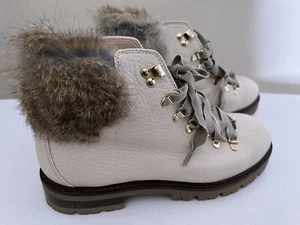 NUEVO AGL ATTILIO GIUSTI LEOMBRUNI Cuero Bronceado Piel de Conejo Botas con Cordones Talla 39.5 - Imagen 1 de 8
