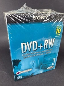 Sony DVD+RW 120 minuti 4,7 GB confezione da 10 crea custodie personalizzate nuove sigillate - Foto 1 di 8
