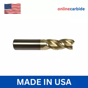 1/4" 3 FLUTE 37° HELIX HARTMETALL ENDFRÄSE FÜR ALUMINIUM 0,015 RADIUS ZRN BESCHICHTET - Bild 1 von 1