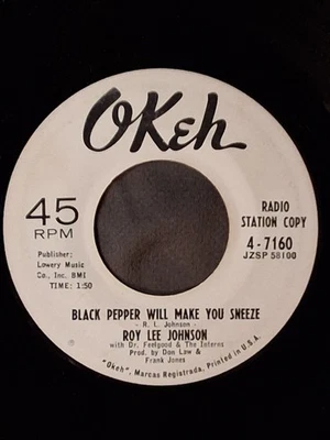 northern soul  ROY LEE JOHNSON  Black Pepper Will Make You Sneeze   OKEH 7160 DJ - Image 1 of 2