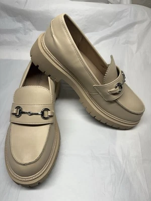 Zapatos sin cordones Skechers para mujer de cuero sintético blanco roto con plataforma talla 11 Foto 1 de 4