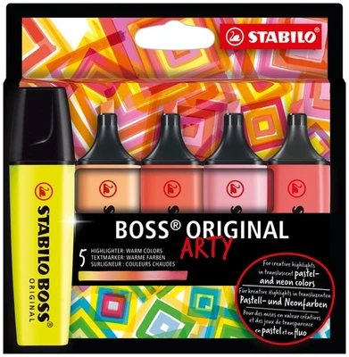 Textmarker - STABILO BOSS ORIGINAL - ARTY - 5er Pack - mit 5 verschiedenen  ... - Bild 1 von 4