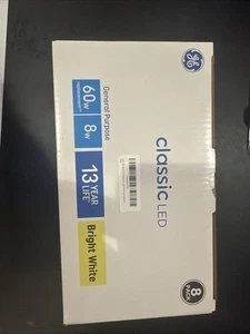 GE Classic LED 60-Watt Dimmable Soft White A19 Glass Light Bulbs 800lm ~ 8-Pack - Picture 1 of 5