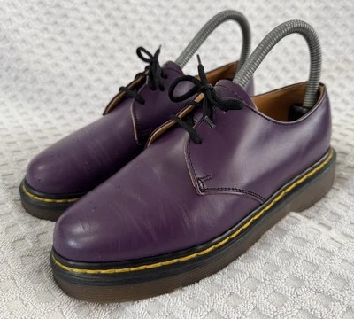 Dr Doc Martens Purple Leather Oxford Shoes UK Size 4 US Womens 6 Made in England - Image 1 of 4