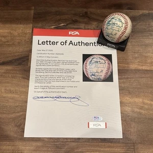 1985 Cubs Team 20-Signed ONL MLB Baseball Sandberg Eckersley Smith PSA Authentic - Picture 1 of 7