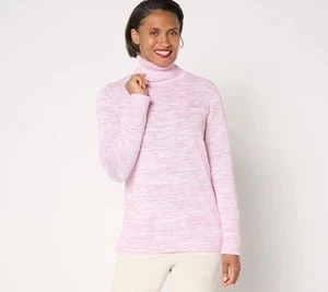 Suéter Belle by Kim Grava Hilo Moteado Cuello Alto Cuento de Hadas Rosa XL Nuevo - Imagen 1 de 3