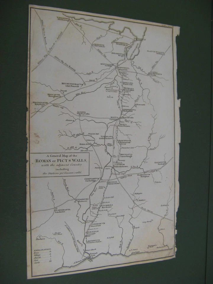 Antiguo mapa de 1806 - Adrianos romanos pared tyne a firth - Escocia - John Cary Foto 1 de 1